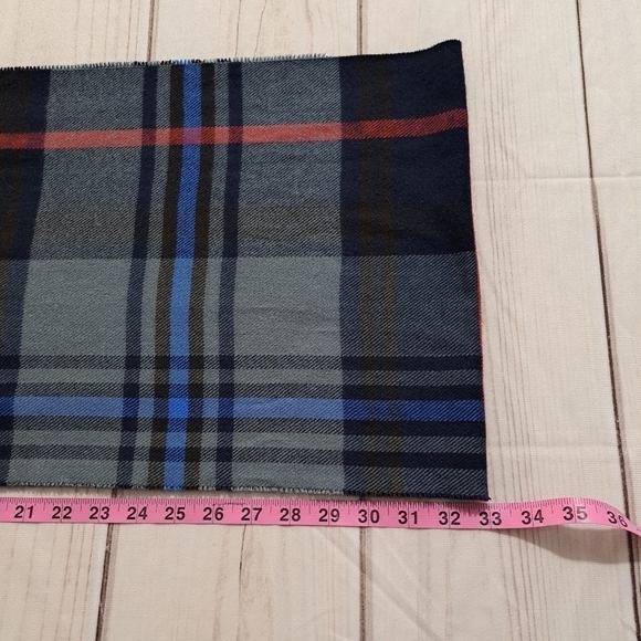 Preppy Gray And Blue Plaid Infinity Scarf - Picture 6 of 9